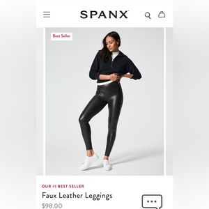 SPANX FAUX LEATHER LEGGINGS